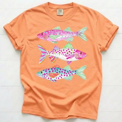 Preppy Fish Trio Printed T-shirt