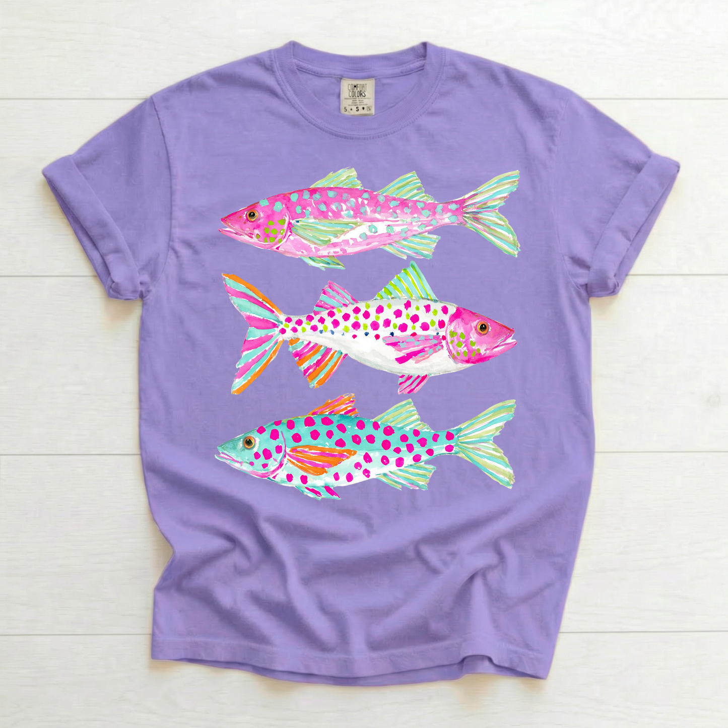 Preppy Fish Trio Printed T-shirt