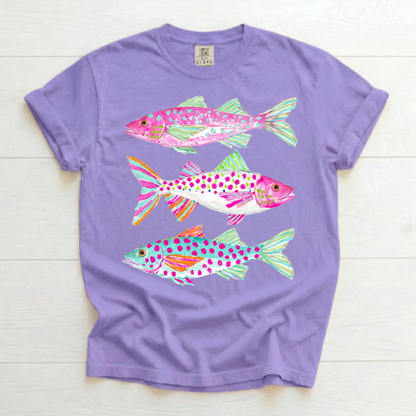 Preppy Fish Trio Printed T-shirt