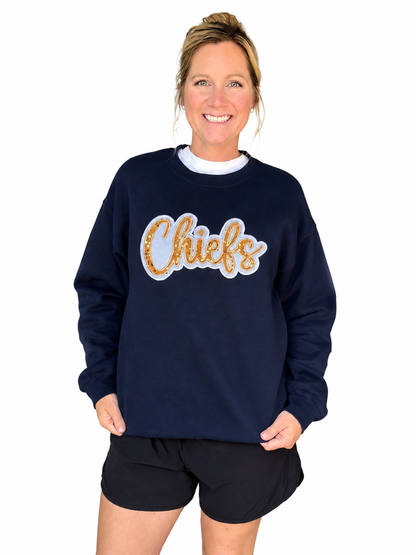 Chiefs Sequin Applique Sweatshirt Adult