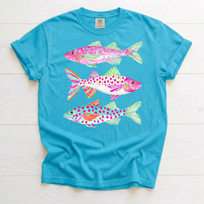 Preppy Fish Trio Printed T-shirt