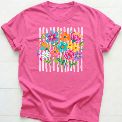 Preppy Floral Bouquet Printed Shirt