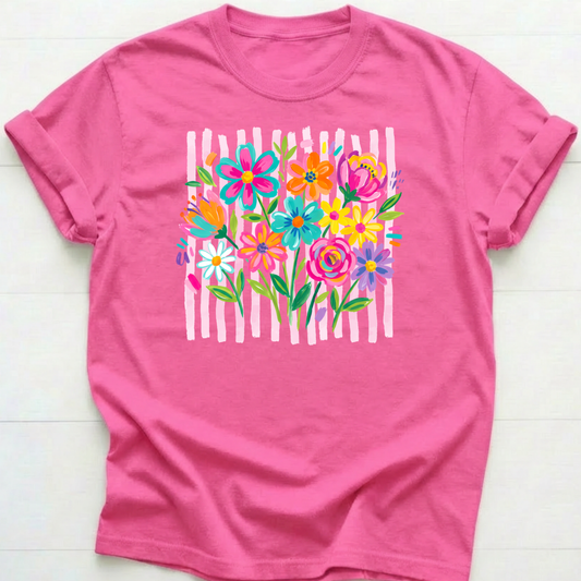 Preppy Floral Bouquet Printed Shirt