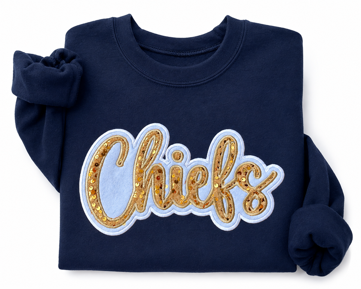 Chiefs Sequin Applique Sweatshirt Adult