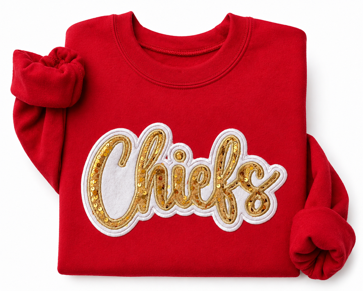 Chiefs Sequin Applique Sweatshirt Adult